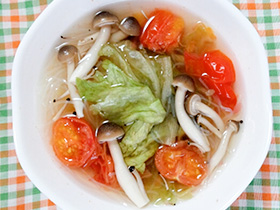 レンジで春雨レタススープ