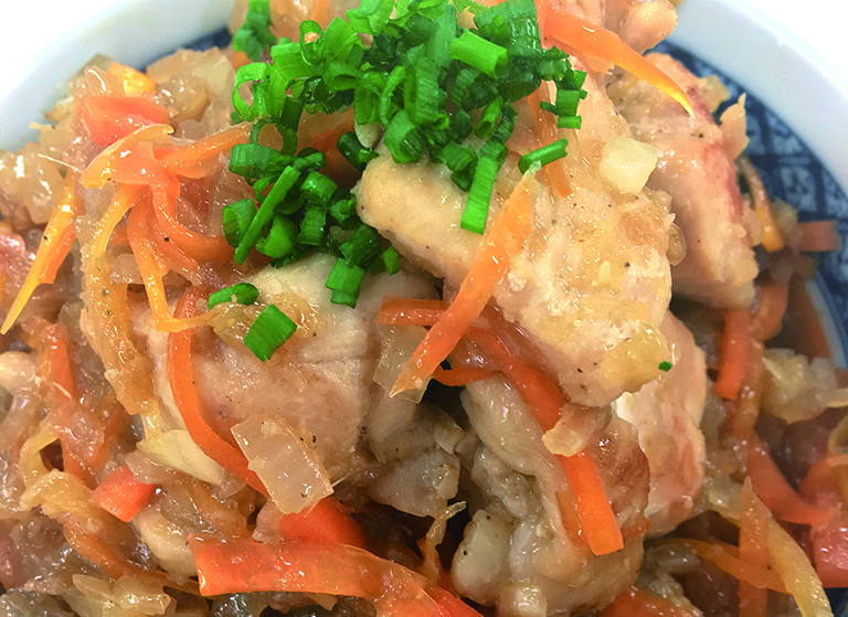 人参のジンジャーチキン丼