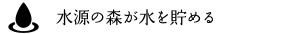 水源の森が水を貯める
